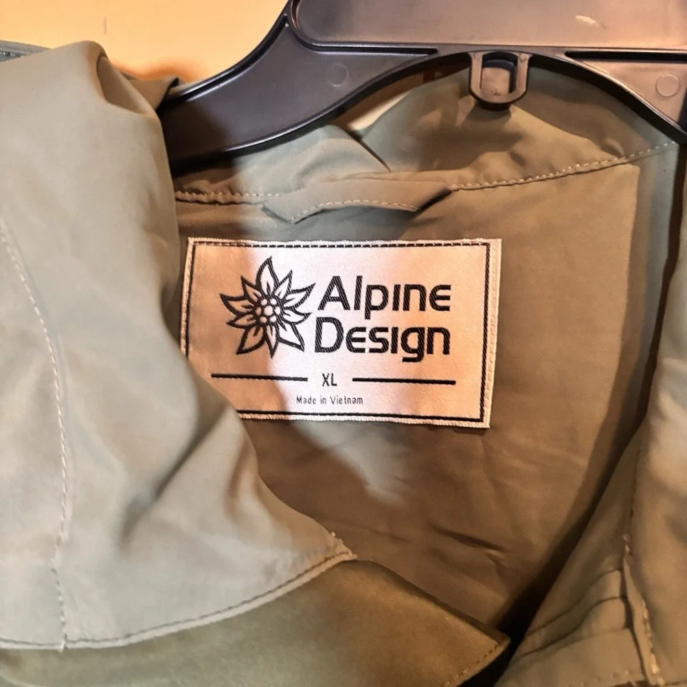 NWT Alpine Design 1962 Sport‎ Mens Size XL Hooded Rain Jacket Green Outdoors